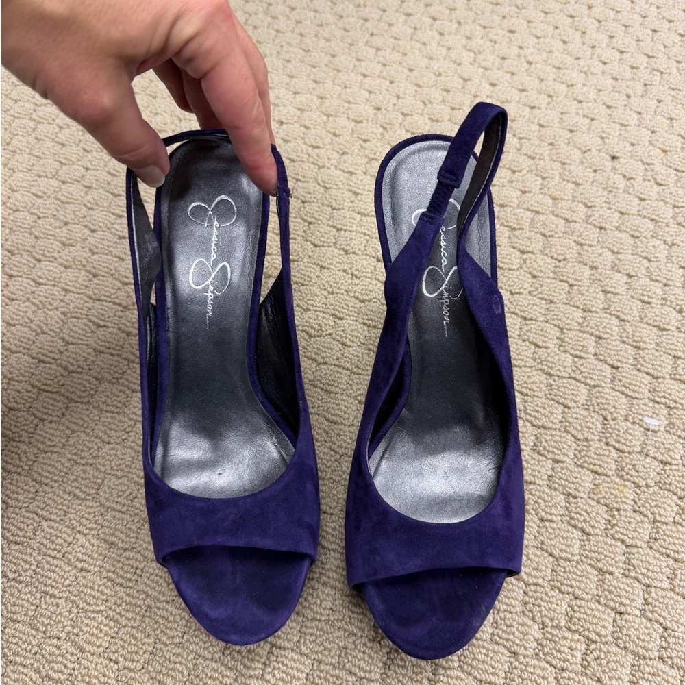 Jessica Simpson Deep Purple Slingback Heels